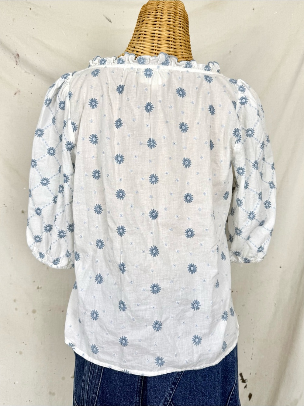 Sezane Embroidered Peasant Blouse - Picture 7 of 8